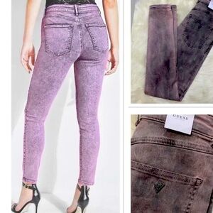 Guess 1981 Skinny High Rise Jeans - Size 26 US - Purple Wash - Perfect Condition